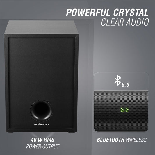 Volkano Turbulent Series 80W 2.1 Soundbar with Remote Control