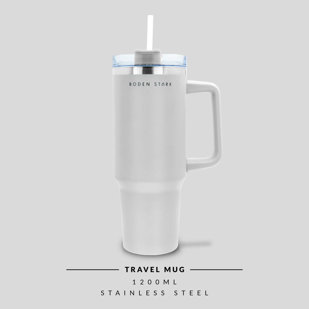 Boden Stark 1200ml Stainless Steel Travel Mug - White