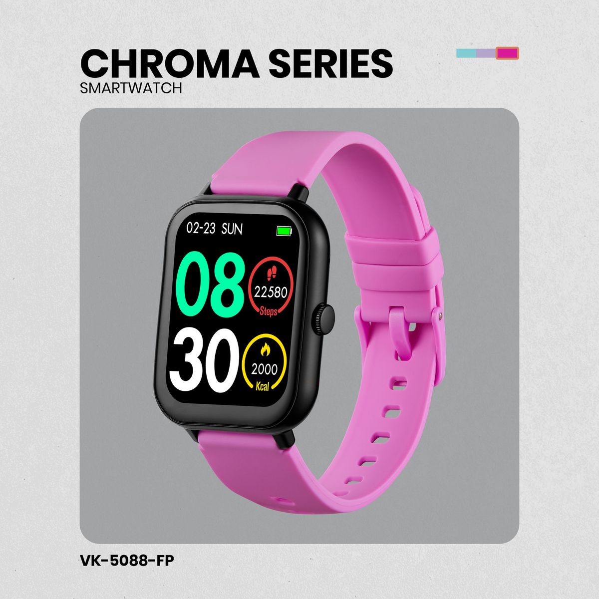 Volkano Chroma Series Smartwatch - Flamingo Pink