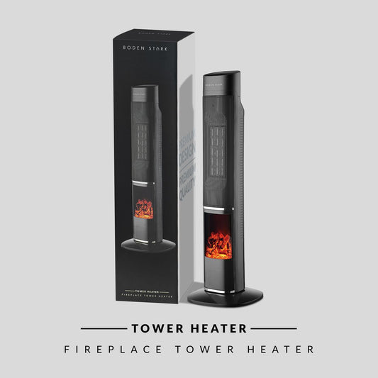 Boden Stark Fireplace Tower Heater