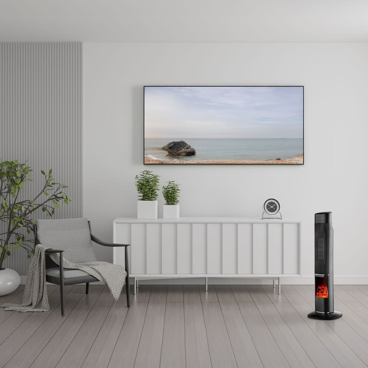 Boden Stark Fireplace Tower Heater