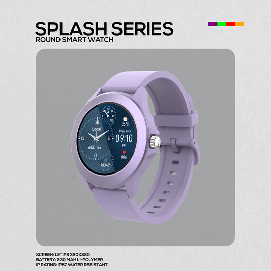 Volkano Splash Series Round Smartwatch - Purple