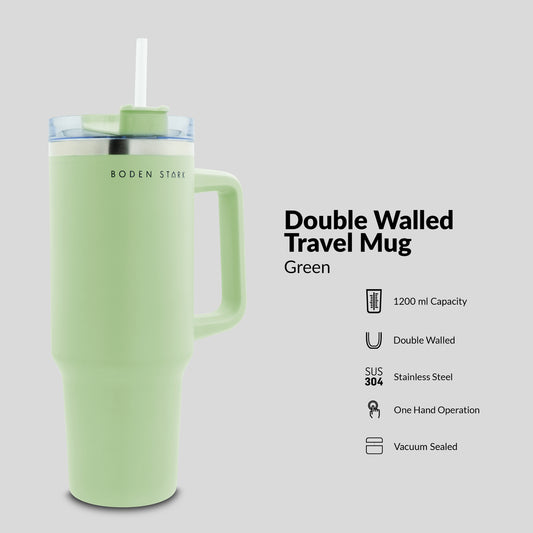 Boden Stark 1200ml Stainless Steel Travel Mug - Green