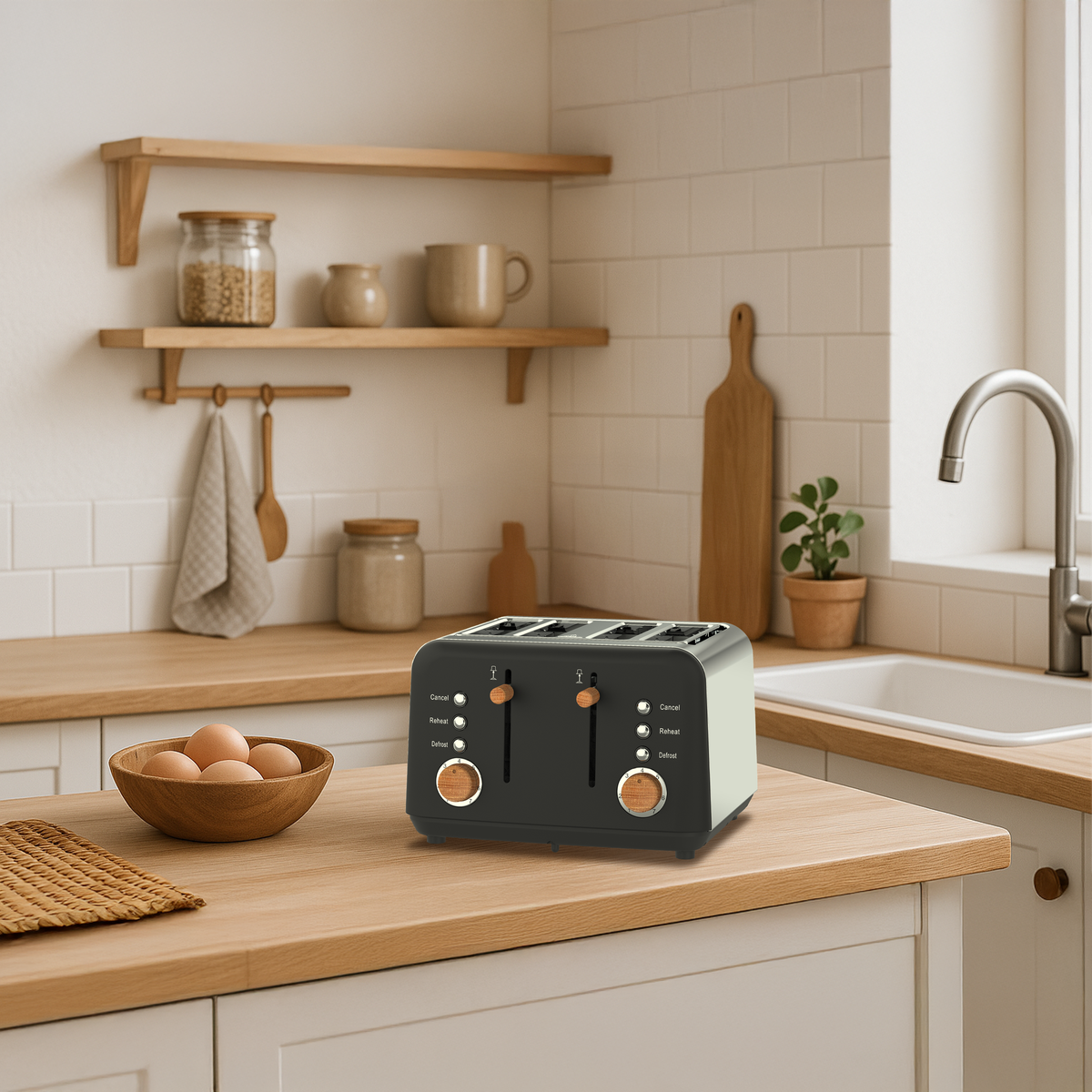 Boden Stark 4-Slice Stainless Steel Toaster - Anson Collection