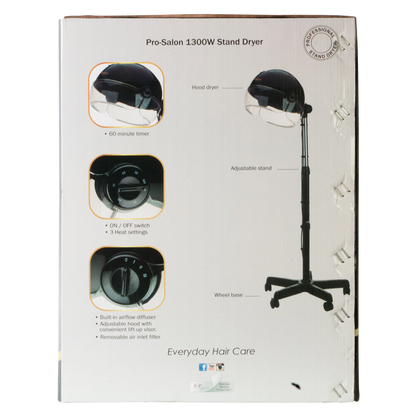 Carmen Ebony 1300W Adustable Height Professional Salon Stand Hair Dryer