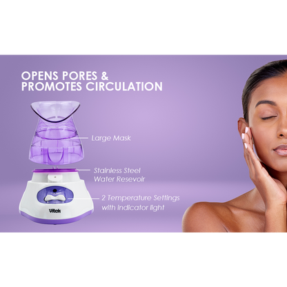 Carmen Facial Sauna with Inhaler -Steam Therapy for Skincare & Sinus Relief