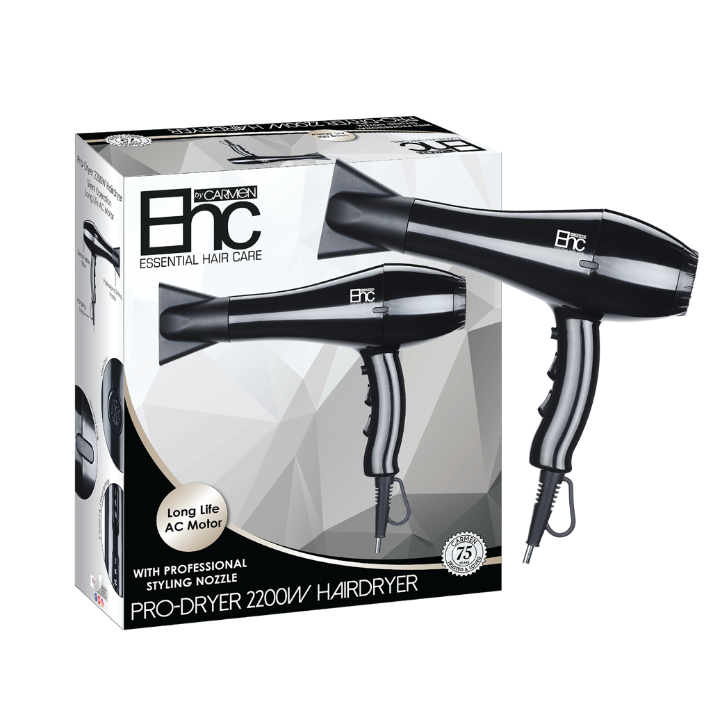 Carmen EHC Pro Hair Dryer 2200W - Powerful, Fast-Dry, Salon Finish