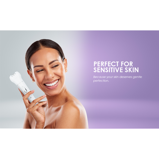 Carmen Facial Epilator & Brush Set - Complete Facial Care for Smooth Skin