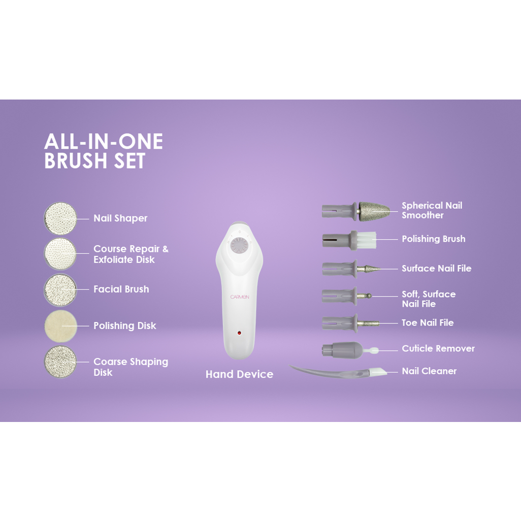 Carmen Facial Epilator & Brush Set - Complete Facial Care for Smooth Skin