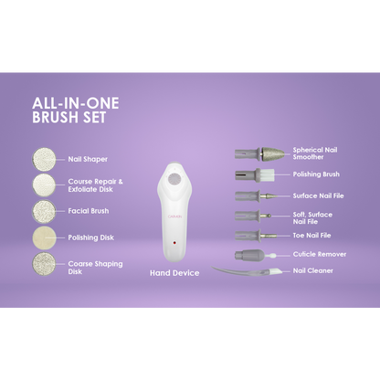 Carmen Facial Epilator & Brush Set - Complete Facial Care for Smooth Skin