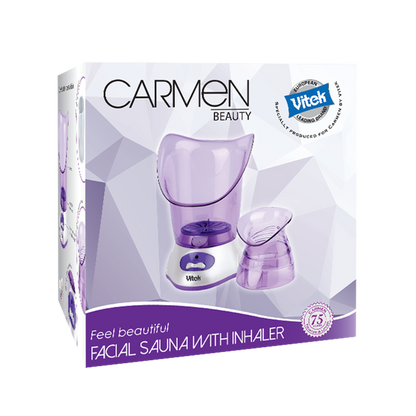 Carmen Facial Sauna with Inhaler -Steam Therapy for Skincare & Sinus Relief