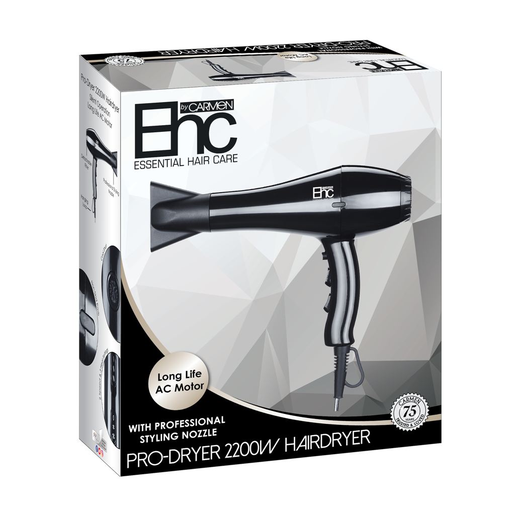 Carmen EHC Pro Hair Dryer 2200W - Powerful, Fast-Dry, Salon Finish