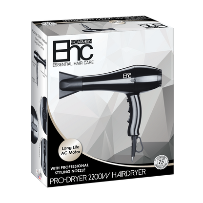 Carmen EHC Pro Hair Dryer 2200W - Powerful, Fast-Dry, Salon Finish