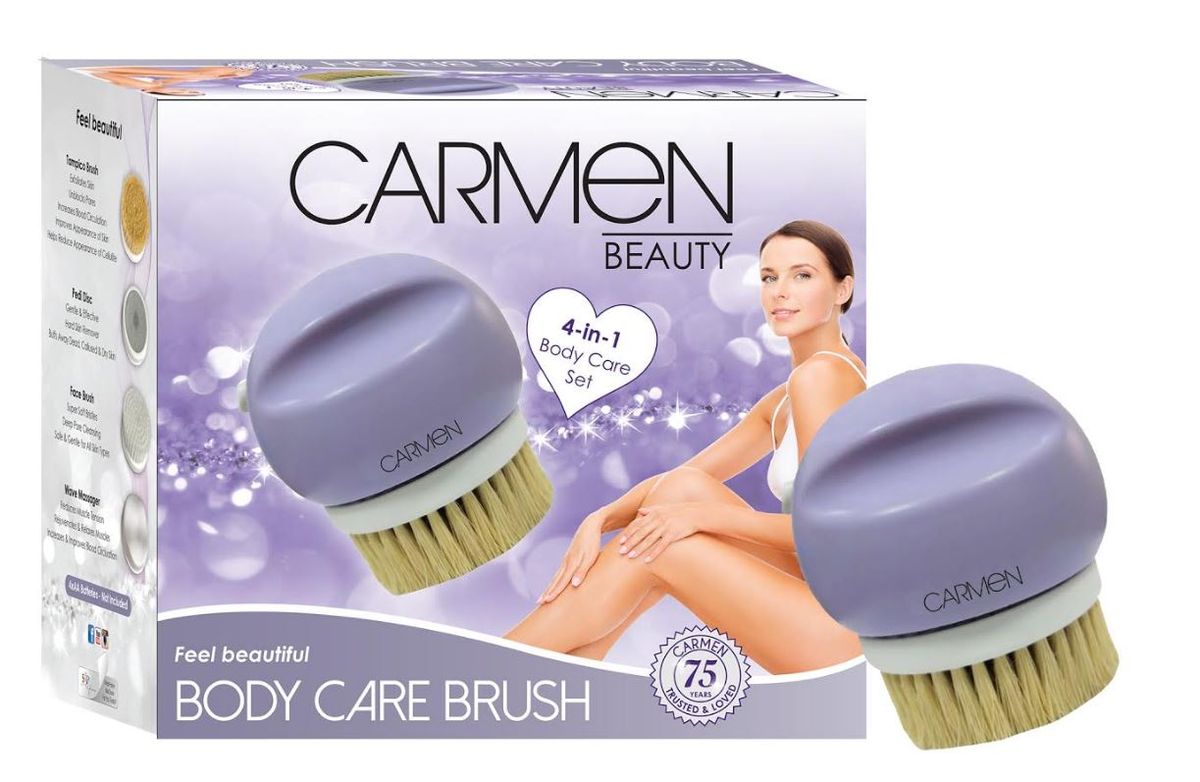 Carmen 4-in-1 Electric Body Brush - Cleanse, Exfoliate & Massage, Purple