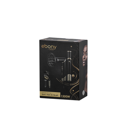 Carmen Ebony 5-in-1 Hot Air Brush Black Gold