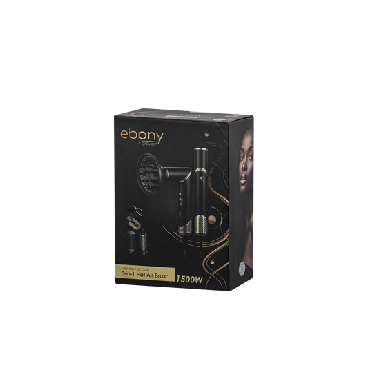Carmen Ebony 5-in-1 Hot Air Brush Black Gold