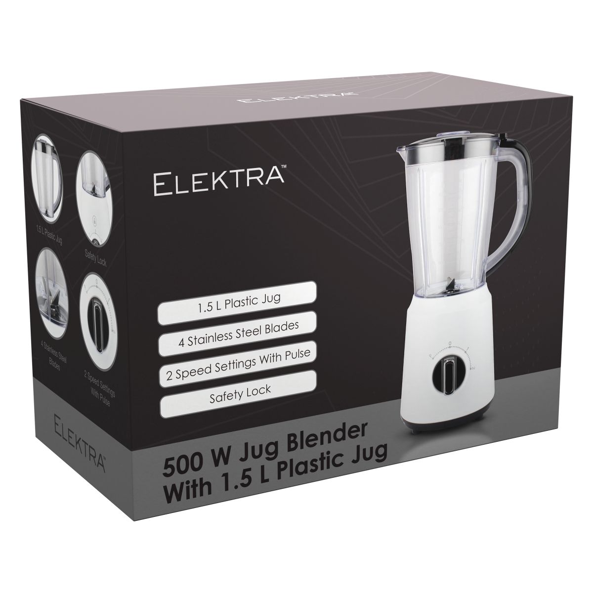 Elektra Plastic 1.5 L Multiple Speeds Jug Blender