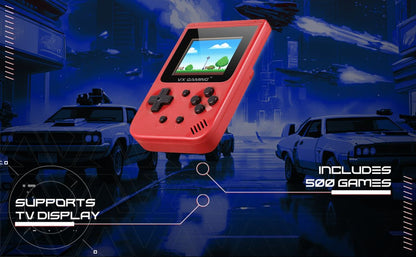 VX Gaming Retro 2.0 Handheld Gaming Machine With 500 Preloaded Games - Red
