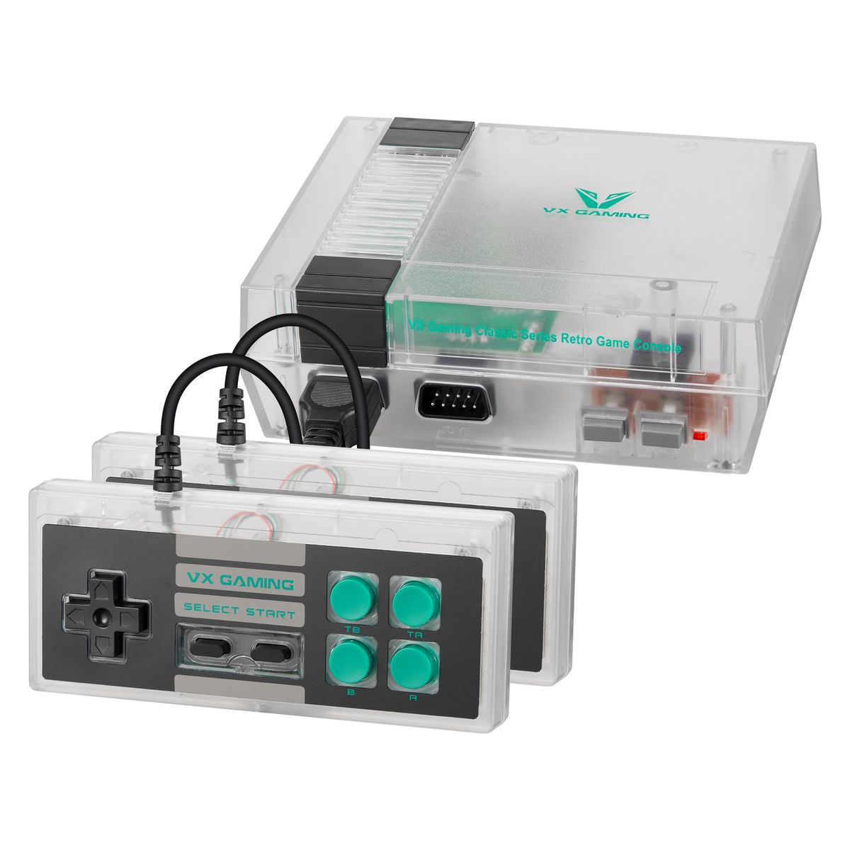 VX Gaming Classic 2.0 series Game Station with 2 Controllers - Clear