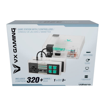 VX Gaming Classic 2.0 series Game Station with 2 Controllers - Clear