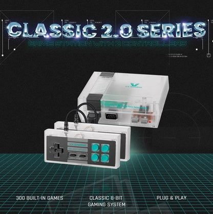 VX Gaming Classic 2.0 series Game Station with 2 Controllers - Clear