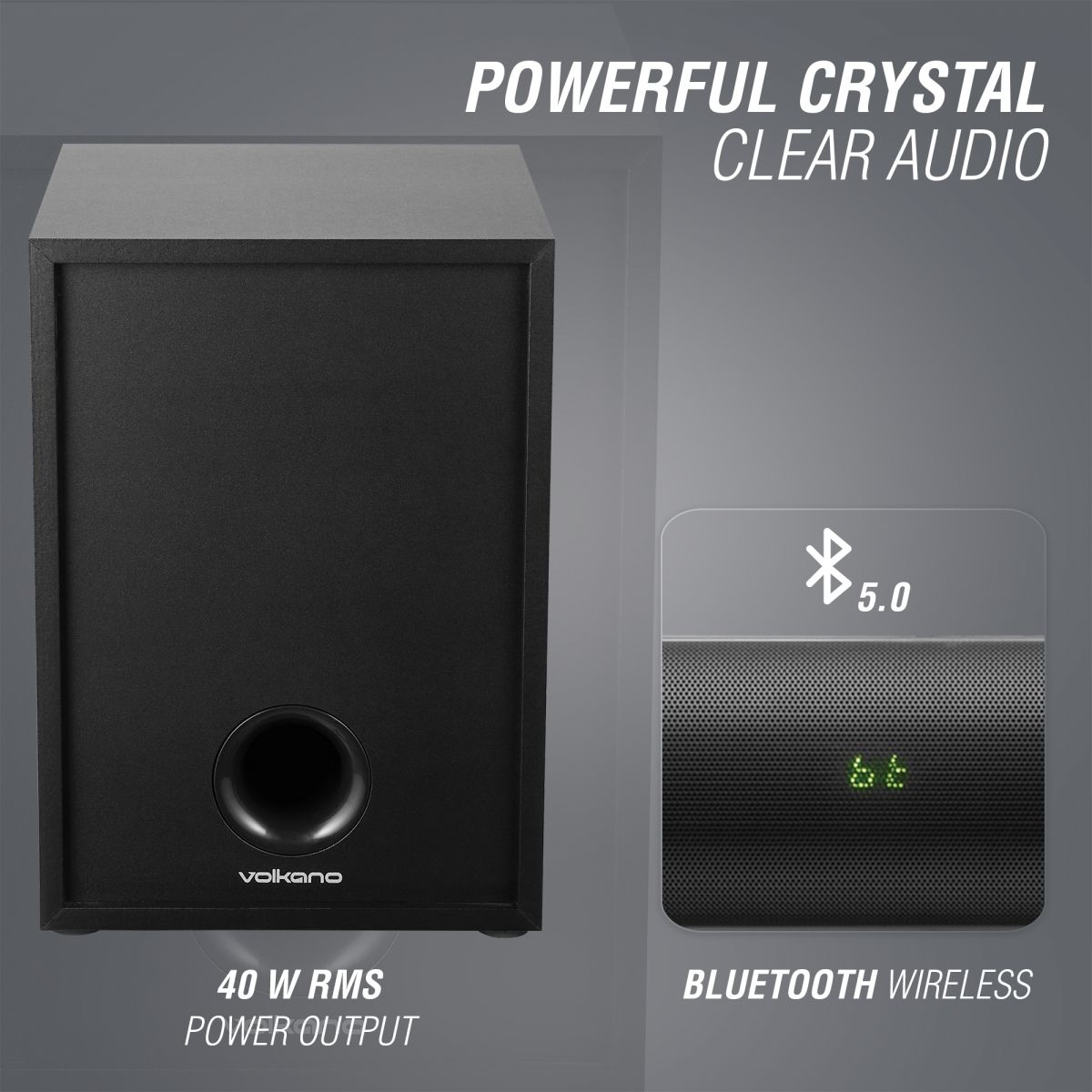 Volkano Turbulent Series 80W 2.1 Soundbar with Remote Control