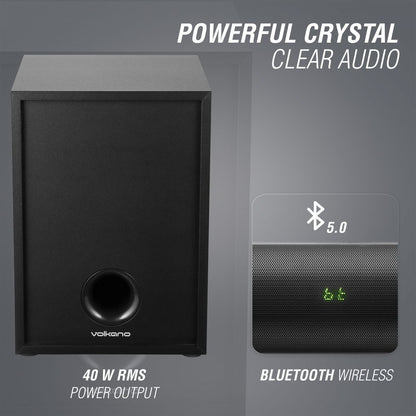 Volkano Turbulent Series 80W 2.1 Soundbar with Remote Control