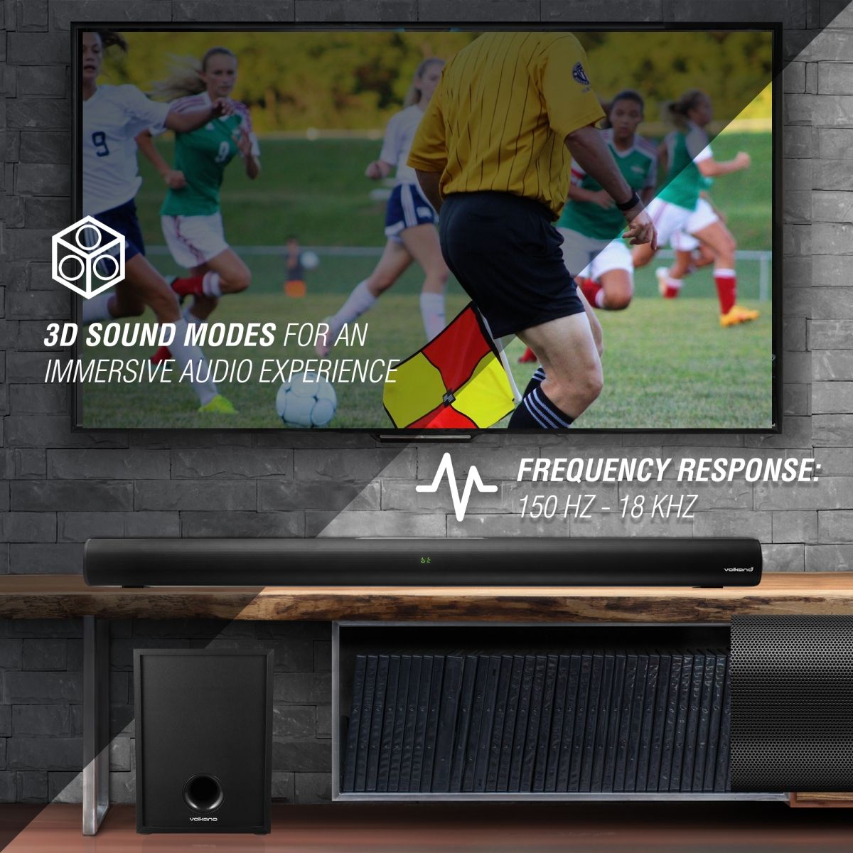 Volkano Turbulent Series 80W 2.1 Soundbar with Remote Control