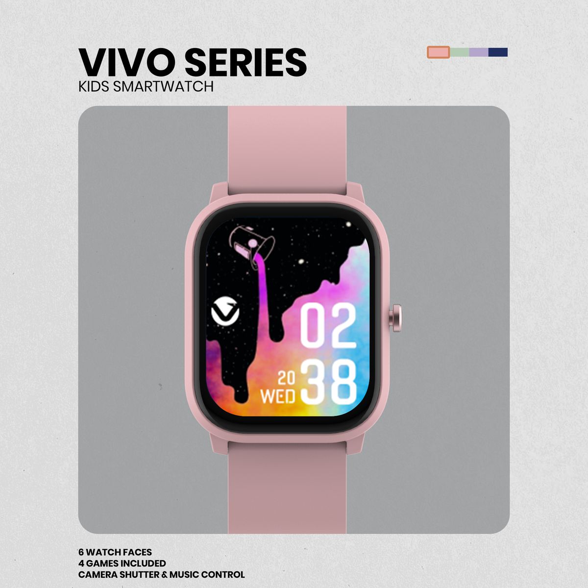 Volkano Vivo Series Kids Smart Watch - Pink