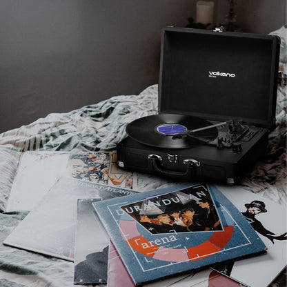 Volkano Retro Series Portable Vinyl 3-Speed Record Player Turntable