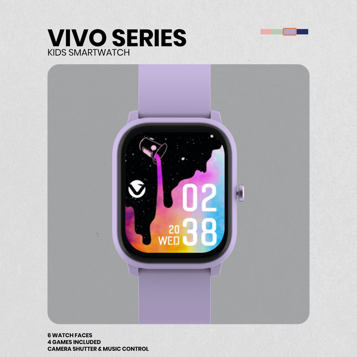 Volkano Vivo Series Kids Smart Watch - Purple