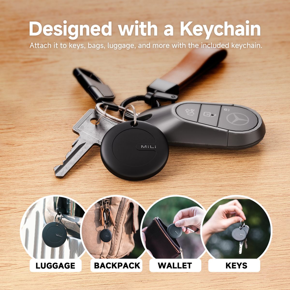 Mili MiTag Bluetooth Tracker for Android - AirTag Alternative (4-Pack)