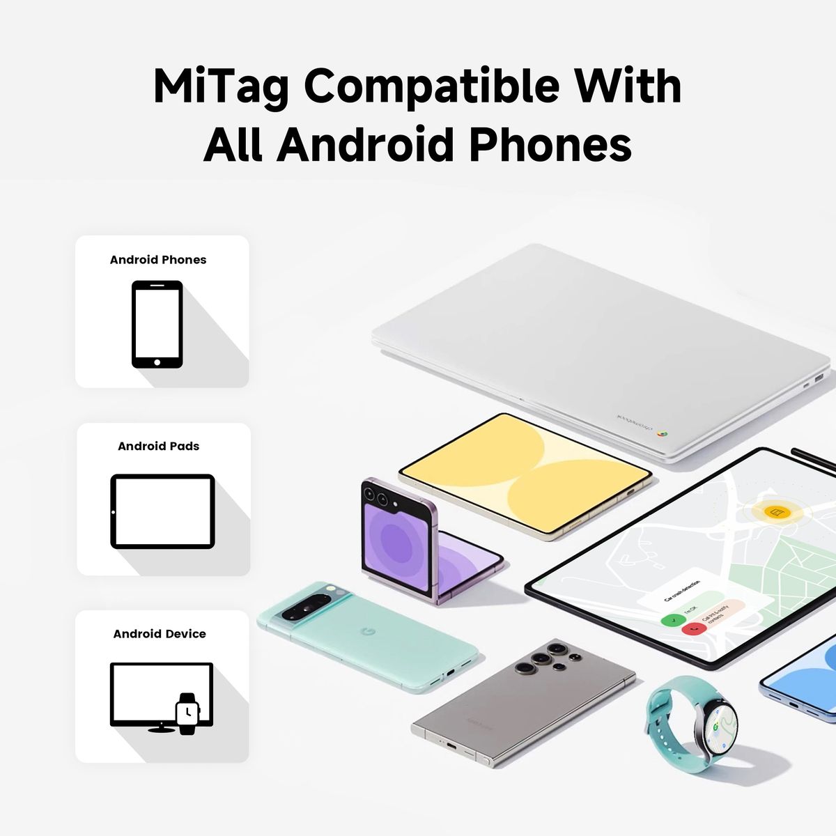 Mili MiTag Bluetooth Tracker for Android - AirTag Alternative (4-Pack)