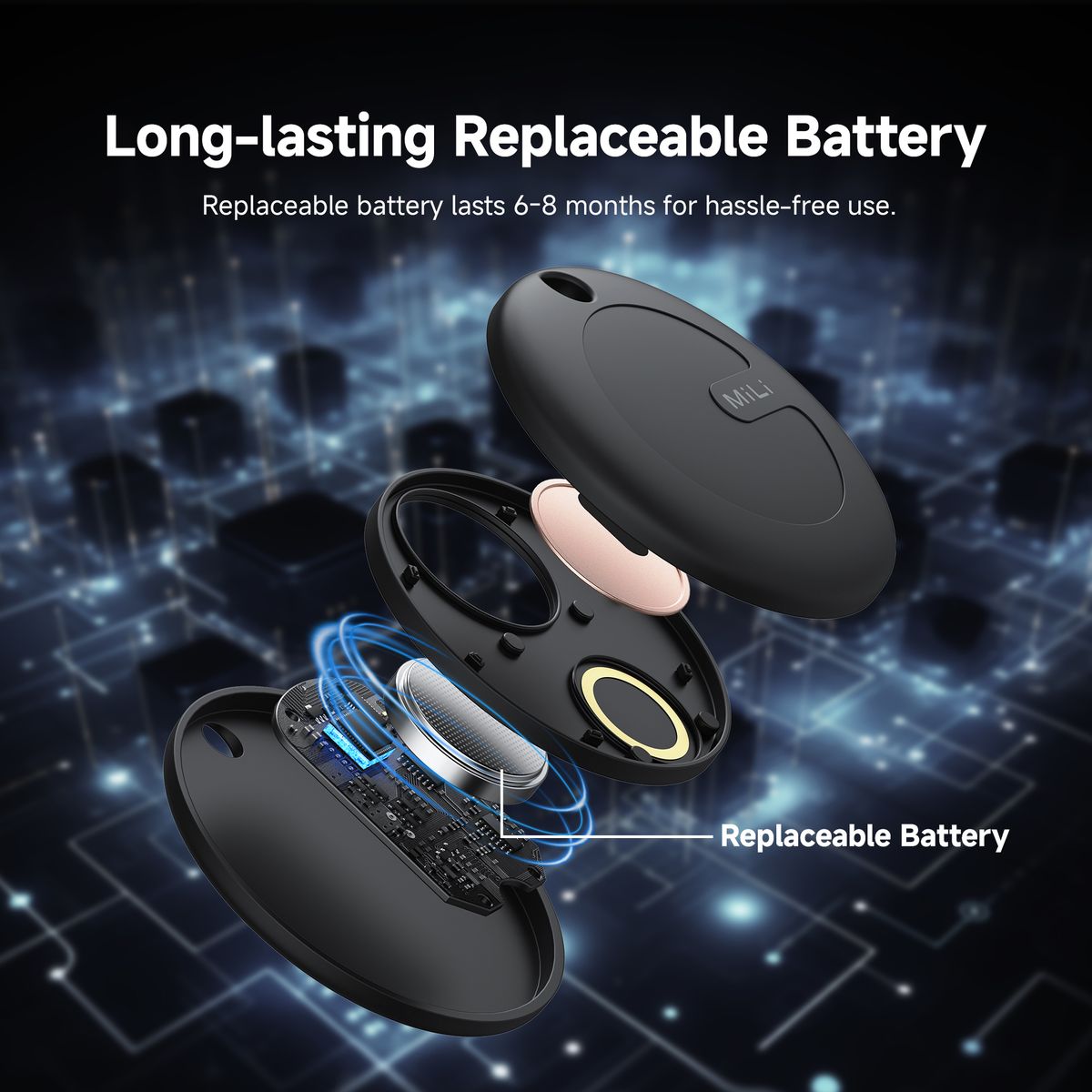 Mili MiTag Bluetooth Tracker for Android - AirTag Alternative (4-Pack)