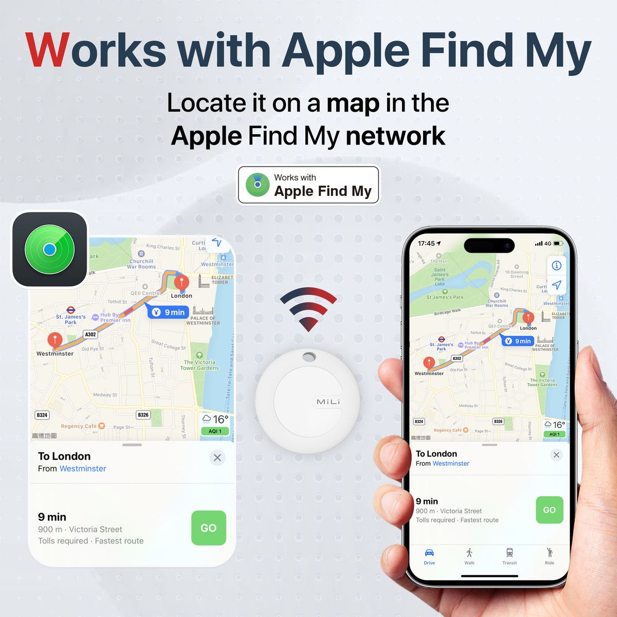 Mili MiTag Apple Compatible Item Tag- Single Pack