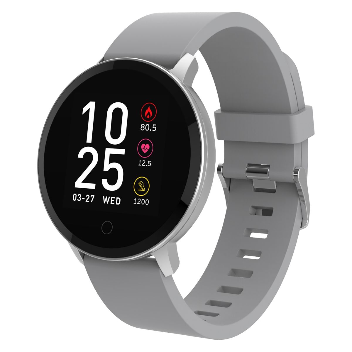 Volkano Smart Watch for Men or Women with Heart Rate Monitor - Trend Series - Silver