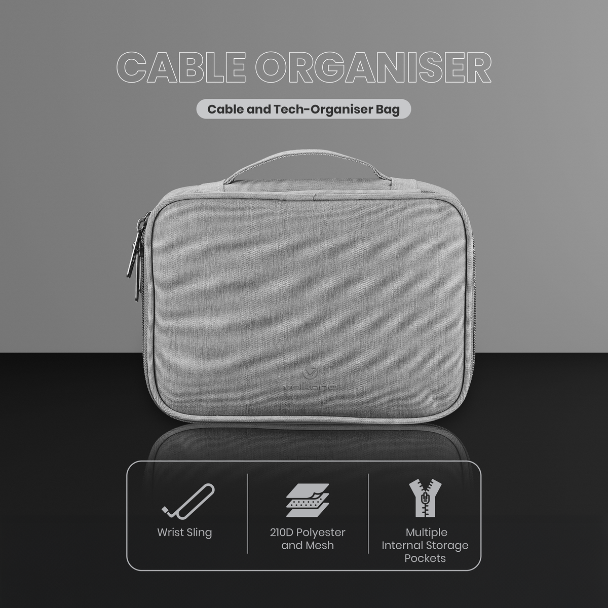 Volkano Cable Organiser Large - Grey