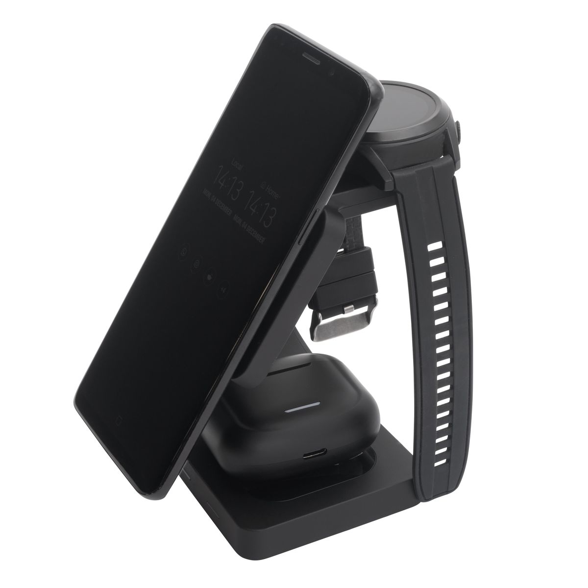 Volkano Gravity 3-in-1 Wireless 15W Charger - Fast Charging Dock, Black