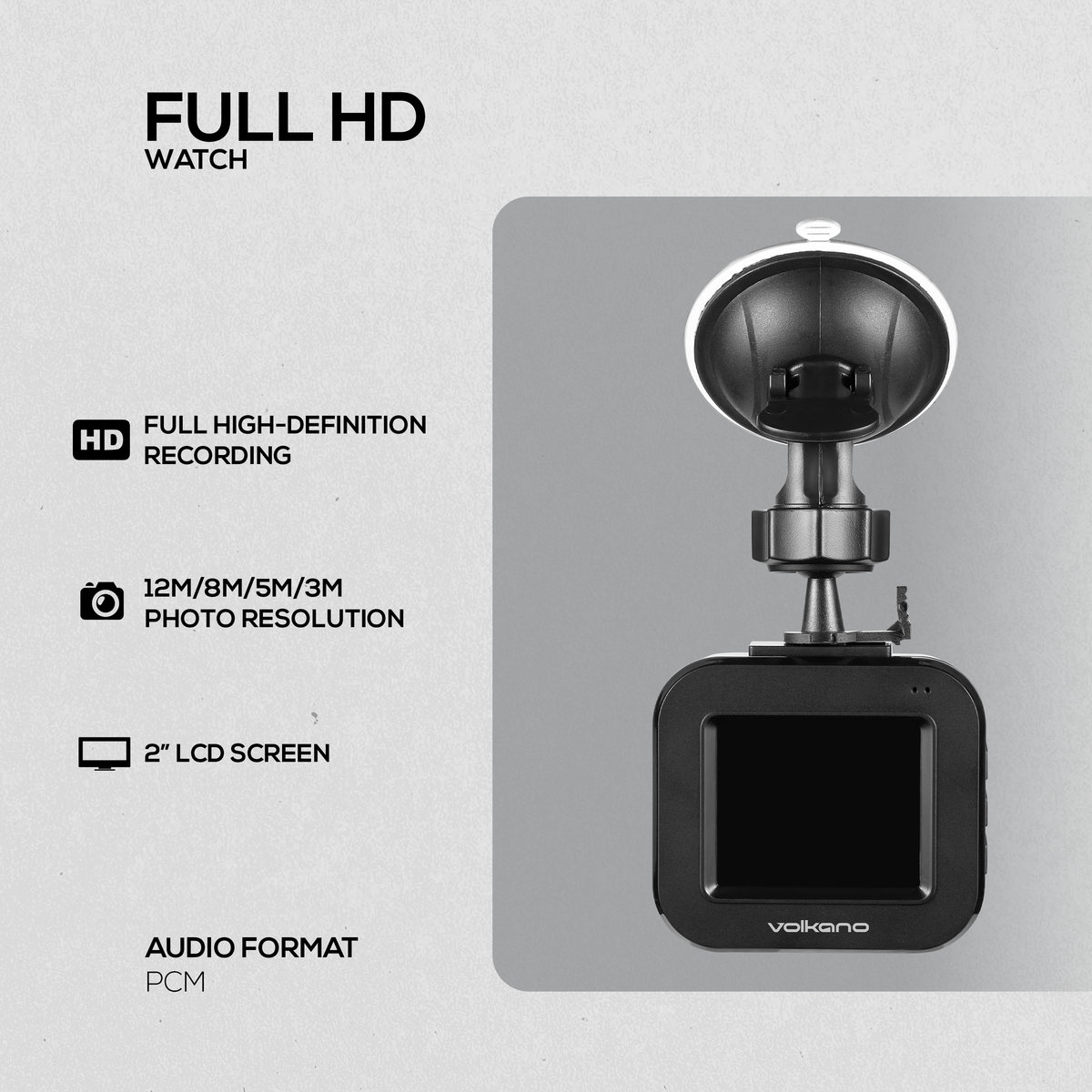 Volkano Armco Series Full HD Dash Camera - Black