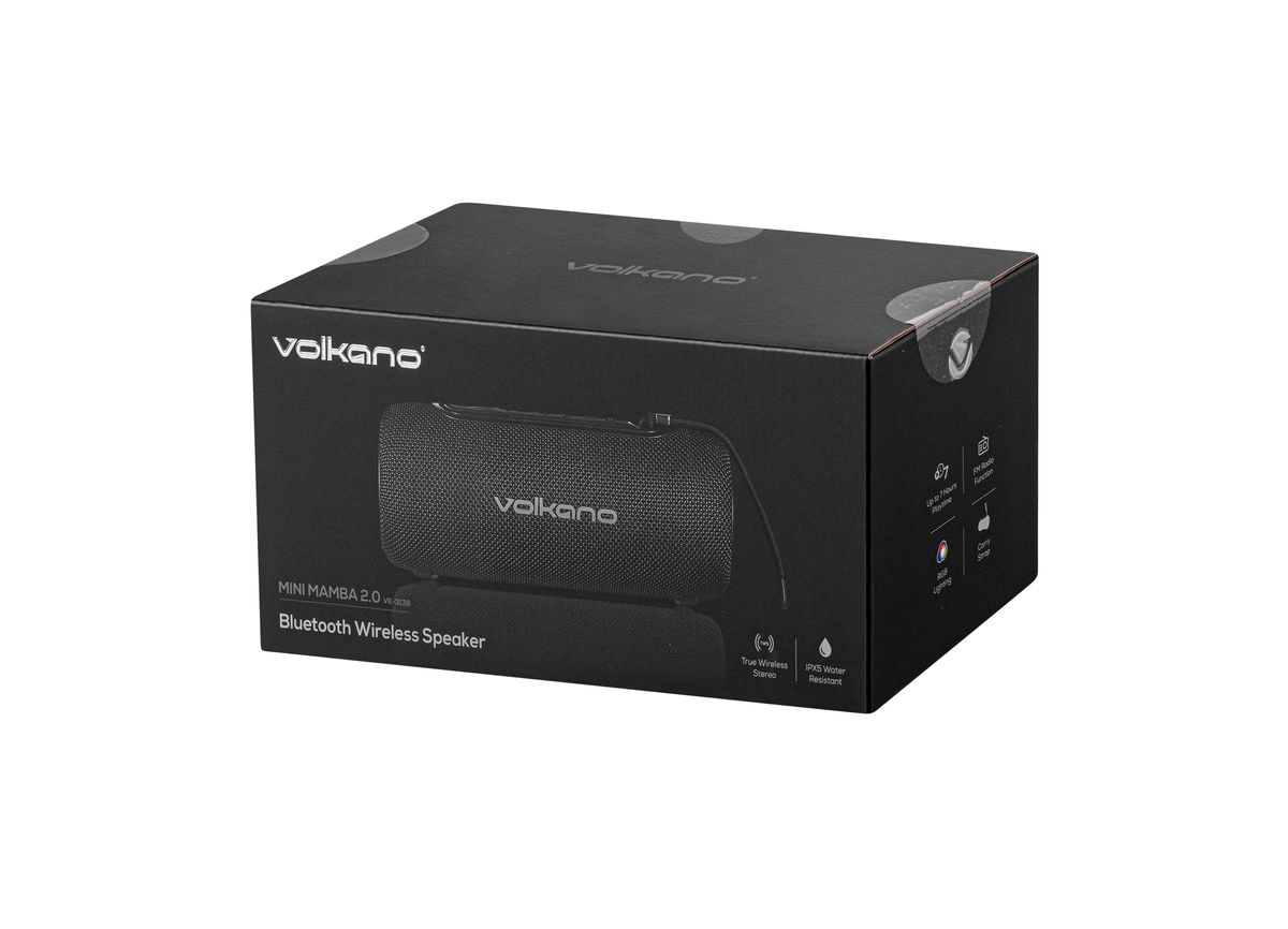 Volkano Mini Mamba 2.0 Series True Wireless Bluetooth Speaker - Black