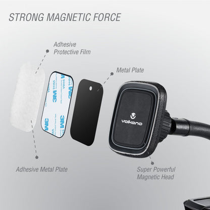 Volkano Magnetic Car Phone Holder - Flexible & Secure-Suction Mount