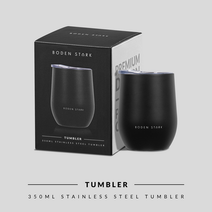 Boden Stark Stainless Steel 350 ml Tumbler Flask Black