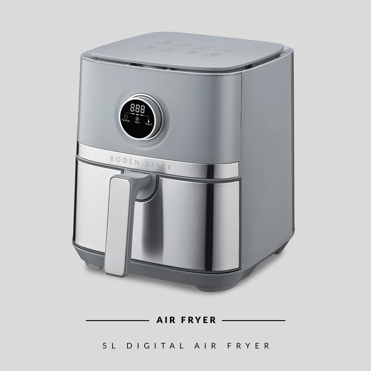 Boden Stark 5.0L Digital Air Fryer 1450W - Grey