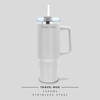 Boden Stark 1200ml Stainless Steel Travel Mug - White