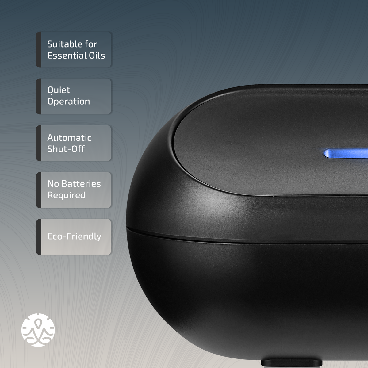 Zen Radiant Aroma Diffuser | Essential Oil Humidifier with LED Light - Black