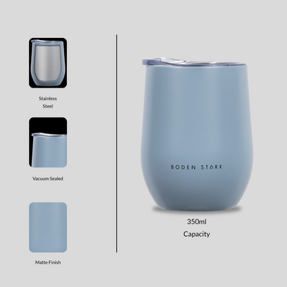 Boden Stark Stainless Steel 350 ml Tumbler Flask - Blue
