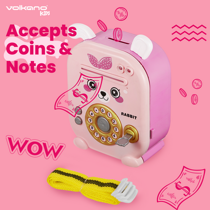 Volkano Kids Rabbit Series Money Saving Vault - Pink