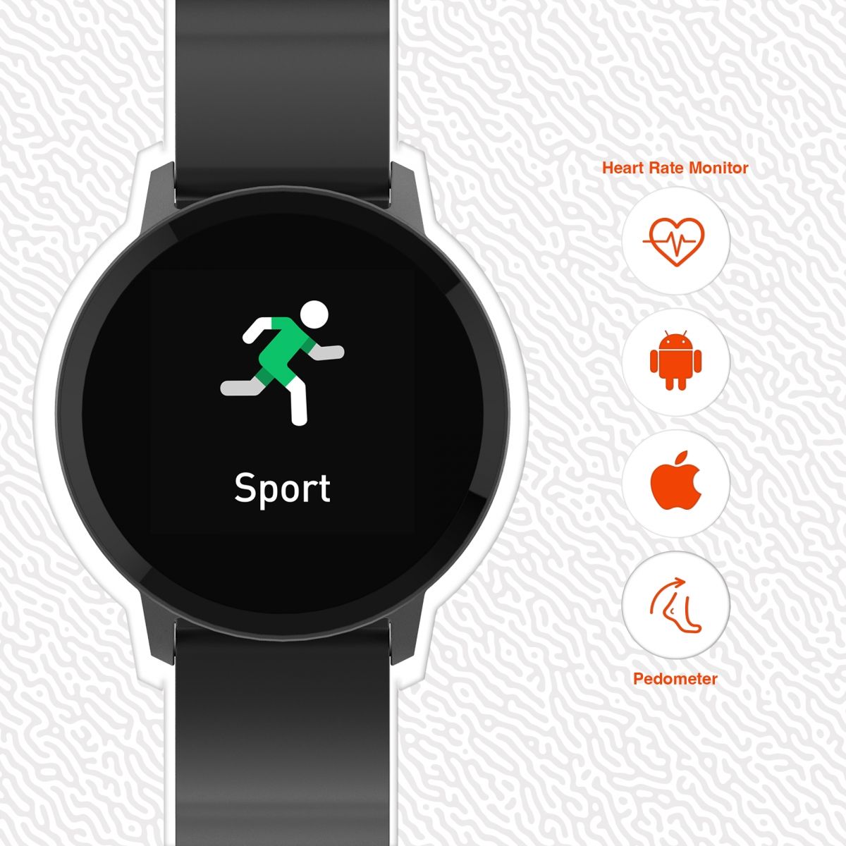 Volkano Smart Watch for Men or Women with Heart Rate Monitor - Trend Series