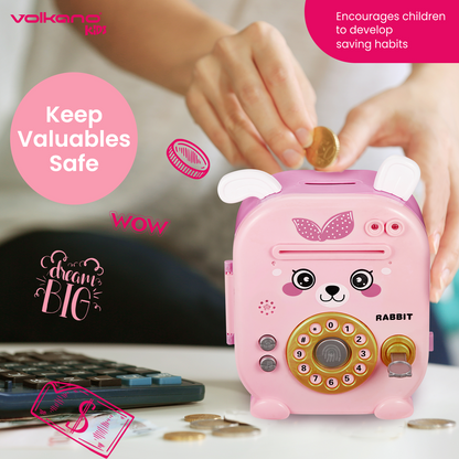 Volkano Kids Rabbit Series Money Saving Vault - Pink