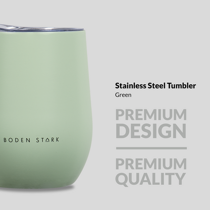 Boden Stark Stainless Steel 350 ml Tumbler Flask - Green